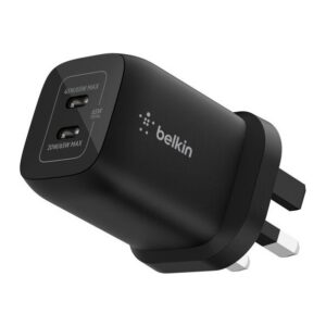 Belkin ENA007MYBK 65W Dual USB-C Fast Charger for Laptop, Phone & Nintendo Switch 2 - Black