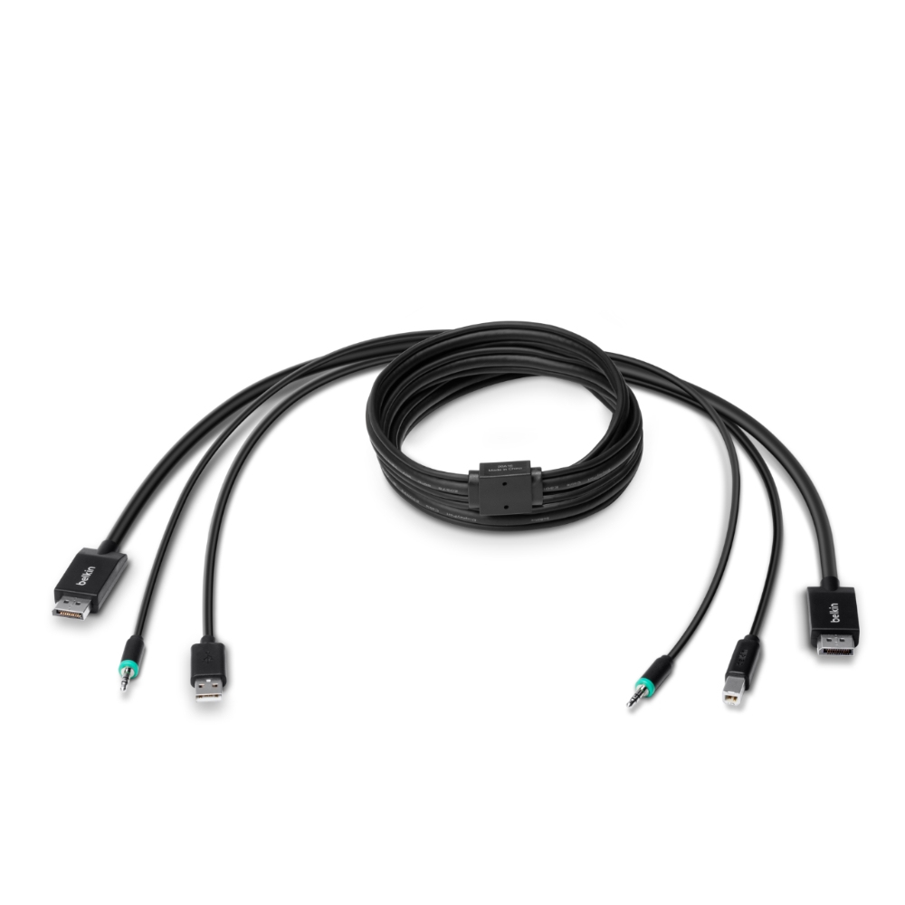 Belkin F1D9019B06T KVM Cable 1.8m, DisplayPort to USB, Male to Male, Black