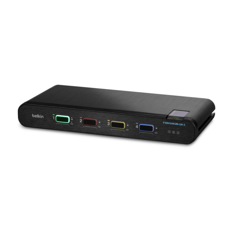 Belkin F1DN104KVM-UN-4 KVM Switch 4-Port, 4K Ultra HD, HDMI/DisplayPort, Black