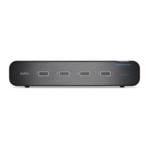 Belkin F1DN204KVM-UN-4 Secure KVM Switch, 4-Port, 4K Ultra HD 60Hz, HDMI/DisplayPort, Rack Mount, Black