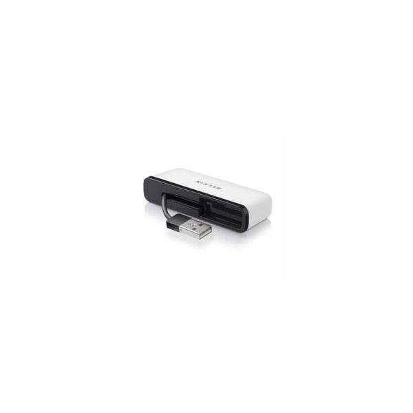 Belkin F4U021BT 4-Port USB 2.0 Hub, 480 Mbit/s Data Transfer, USB Powered, Plug and Play, Black White