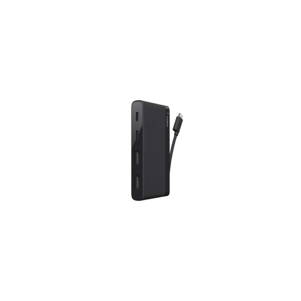 Belkin F4U090bt 4-Port USB-C Mini Hub, USB 3.2 Gen 1, 5 Gbps, 2x USB-A + 2x USB-C, Black