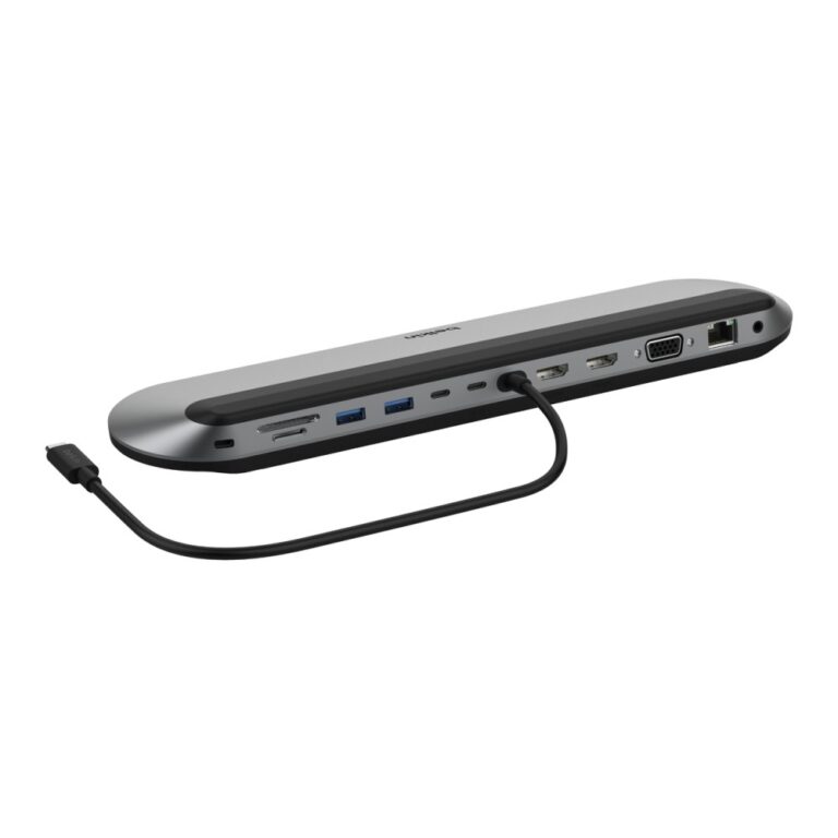 Belkin INC014BTSGY USB-C 11-Port Docking Station, 100W PD, 4K 60Hz, 2.5Gbps Ethernet, Black/Grey