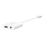 Belkin NPA004 USB-C 2-in-1 Adapter with 3.5mm Audio Jack and 60W PD White