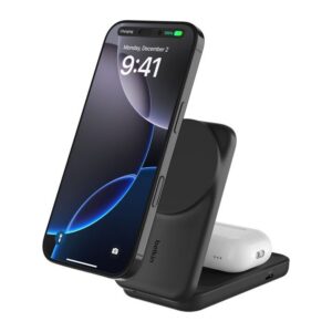 Belkin Qi2 25W Fast Wireless Charging Stand with 1.5m Cable and Power Supply Black
