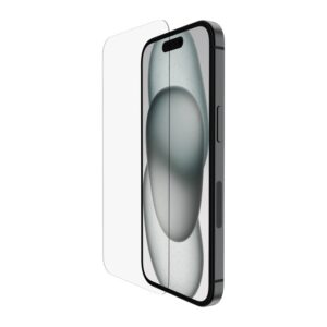 Belkin ScreenForce TemperedGlass Clear Screen Protector for iPhone 15, 6.1", 9H Hardness, 0.33mm