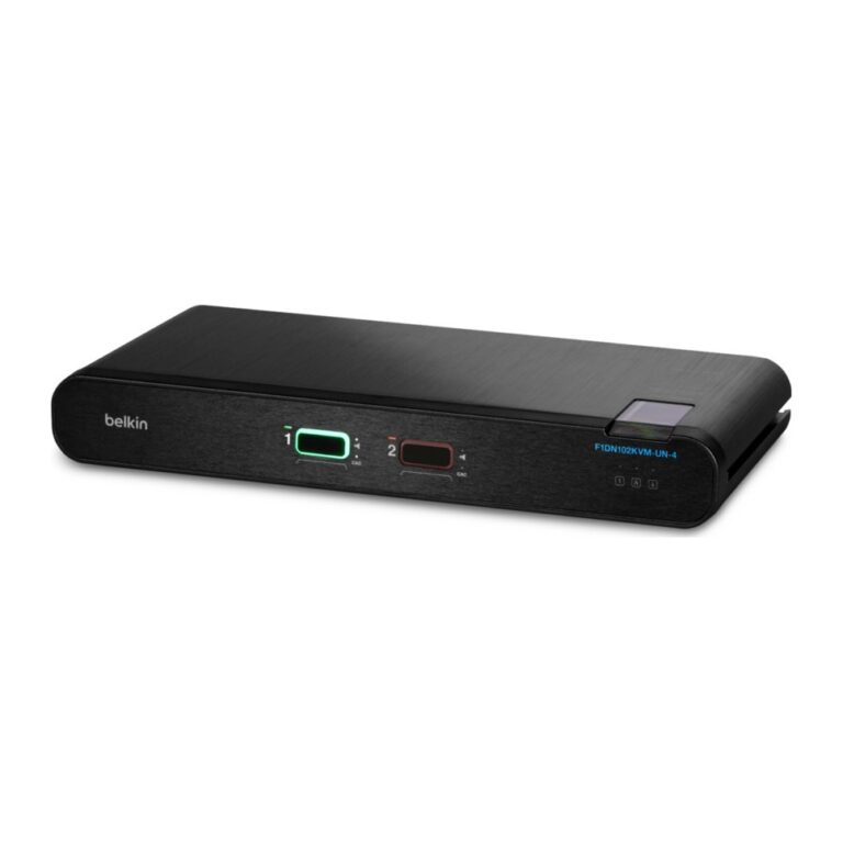 Belkin Secure 2-Port 4K Ultra HD KVM Switch with HDMI, DisplayPort and USB, Black
