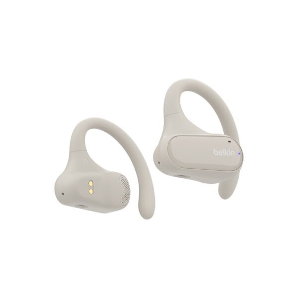 Belkin SoundForm ClearFit TWS Ear-hook Headset with Built-in Mic & IPX5 Sand