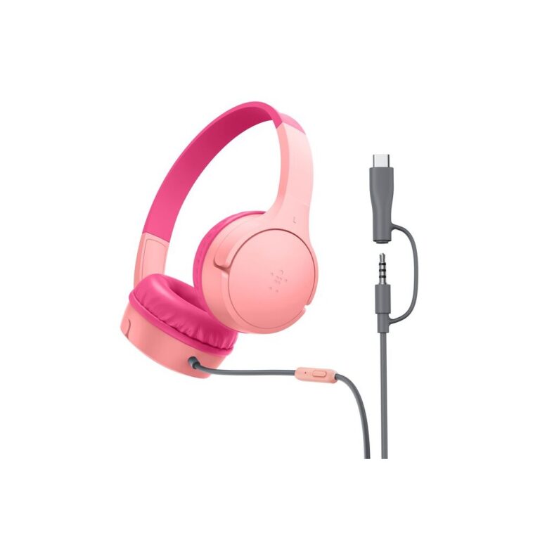 Belkin SoundForm Mini Headset Wired USB Type-C 3.5mm Microphone Pink