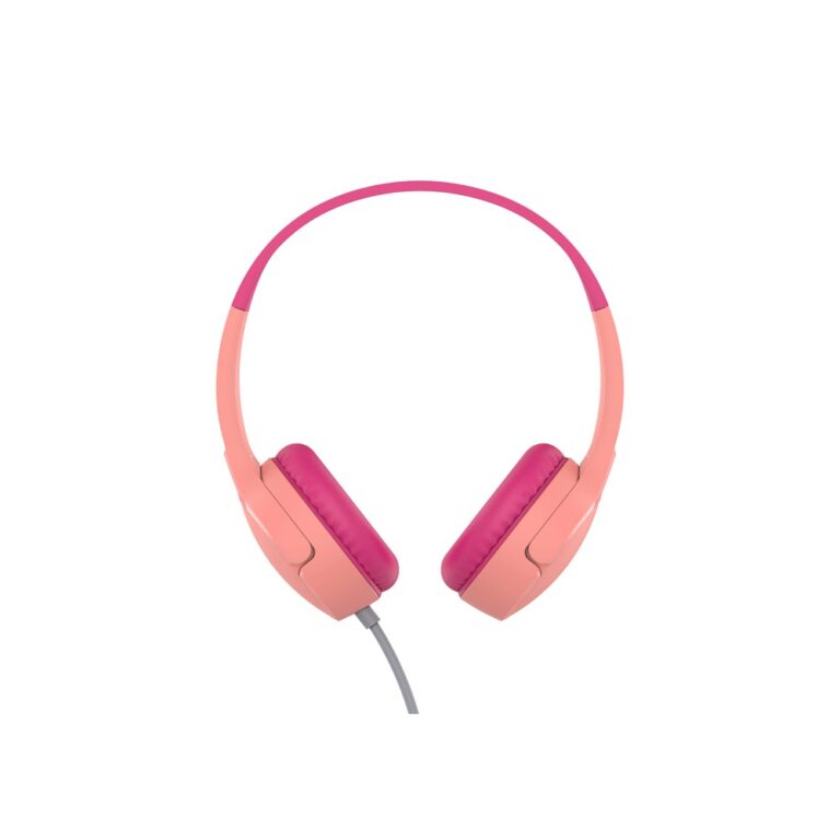 Belkin SoundForm Mini Wired On-Ear Headphones for Kids - 85dB Volume Cap, Pink