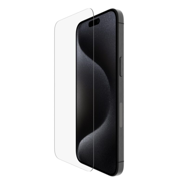 Belkin UltraGlass 2 Clear Screen Protector for Apple iPhone 15 Pro Max, Tempered Glass, 6.7" Transparent