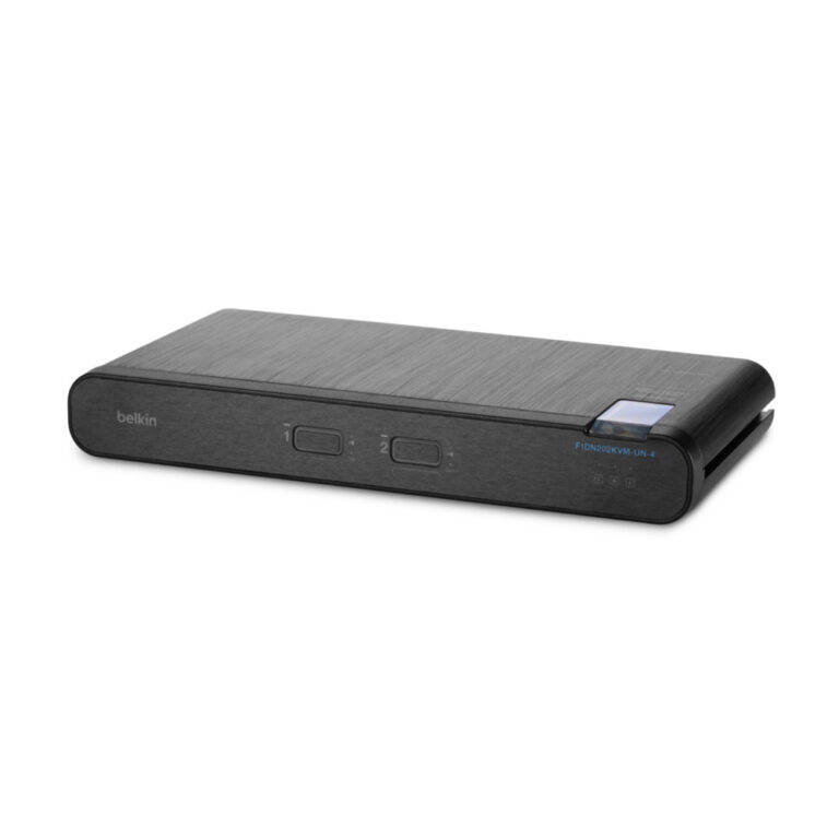 Belkin Universal 2nd Gen Secure KVM Switch, 2-Port, 4K Ultra HD 60Hz, DisplayPort/HDMI, Rack Mount, Black