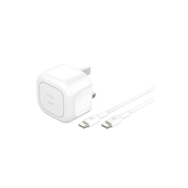 Belkin WCA008MY1MWH-B6 USB-C Wall Charger 30W Power Delivery 3.1 for Mobile Phone, Tablet White