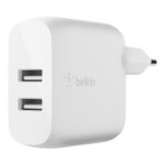 Belkin WCB002VFWH 24W Dual USB-A Wall Charger for Smartphone & Tablet - White