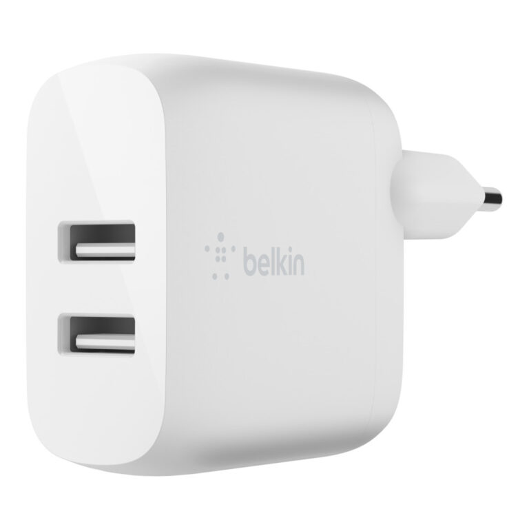 Belkin WCB002VFWH 24W Dual USB-A Wall Charger for Smartphone & Tablet - White