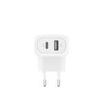Belkin WCB009vfWH 42W Dual Port USB-C Charger with PPS for Laptop, Smartphone, Tablet - White