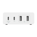 Belkin WCH010myWH 108W 4-Port GaN AC Fast Charger with 2x USB-C & 2x USB-A, White