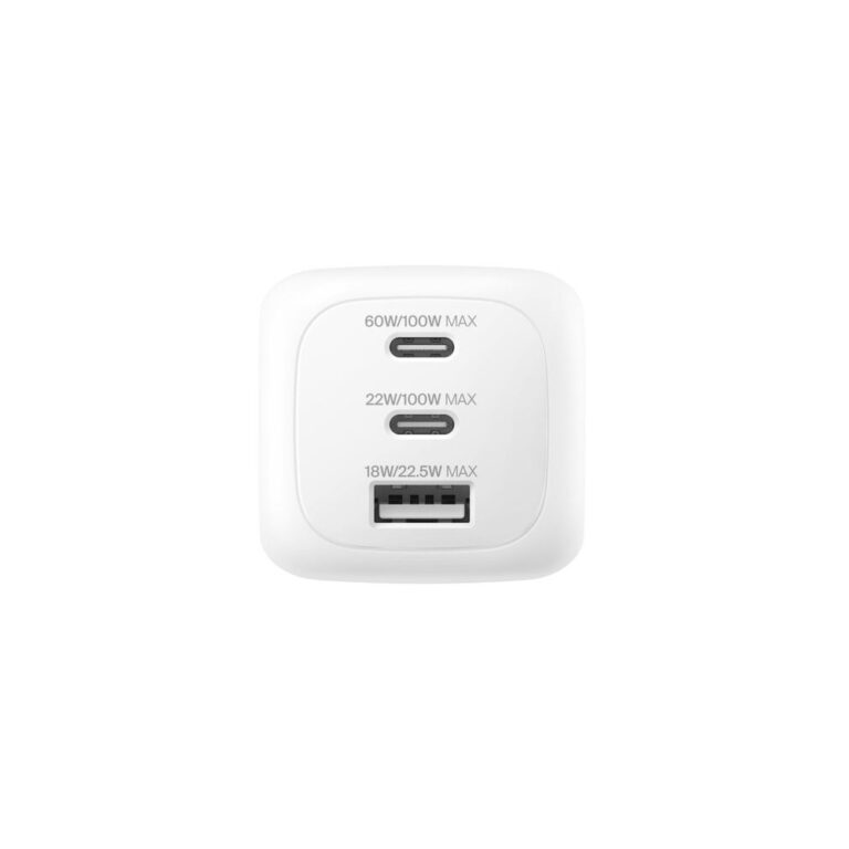 Belkin WCH016hqWH USB-C & USB-A Universal GaN Fast Wall Charger 100W White