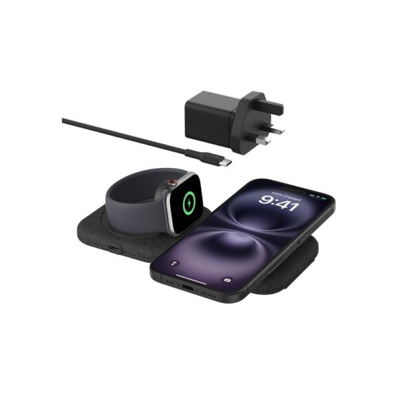 Belkin WIZ026MYBK Qi2 Wireless Charger 30W with MagSafe for iPhone, Watch & AirPods Black