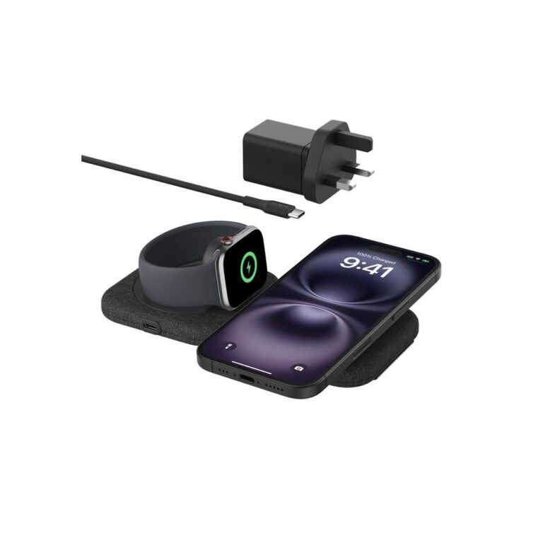 Belkin WIZ026MYBK Qi2 Wireless Charger 30W with MagSafe for iPhone, Watch & AirPods Black