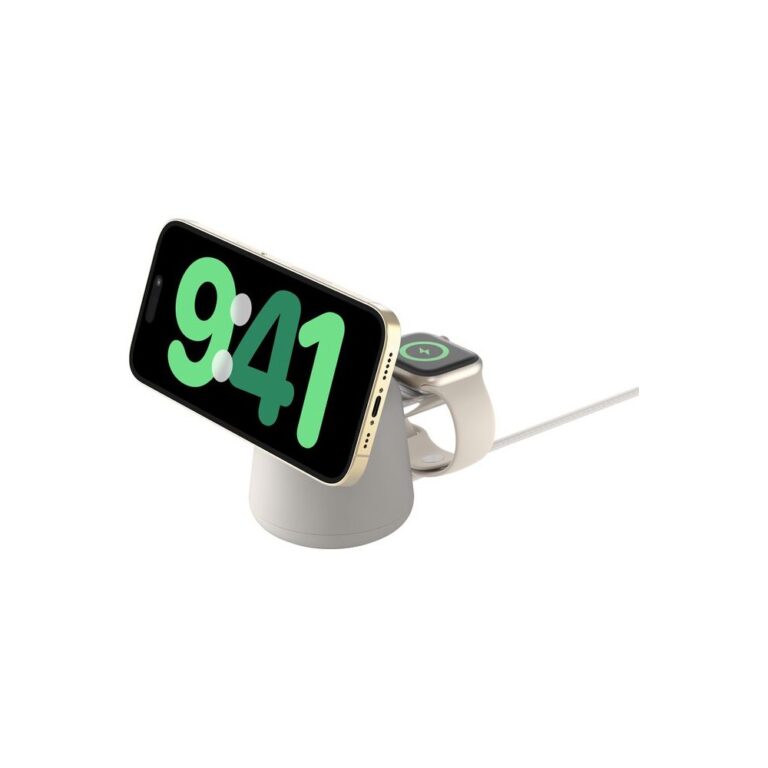 Belkin WIZ027MYH37 Qi2 Wireless Charging Pad for iPhone, Watch & Headset - White, 15W