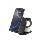 Belkin WIZ037MYBK 3-in-1 Wireless Charger with Qi2, MagSafe, 45W USB-C PD, Black