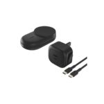 Belkin WIZ037MYBK 3-in-1 Wireless Charger with Qi2, MagSafe, 45W USB-C PD, Black