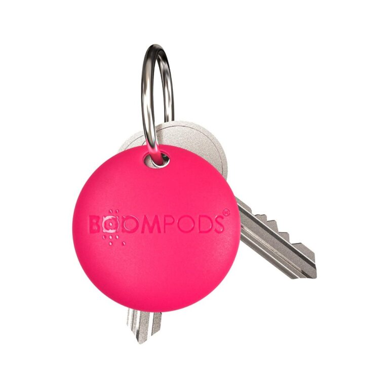 Boompods Boomtag Item Finder Pink for Apple Find My, Water Resistant IPX5, Bluetooth 5.2