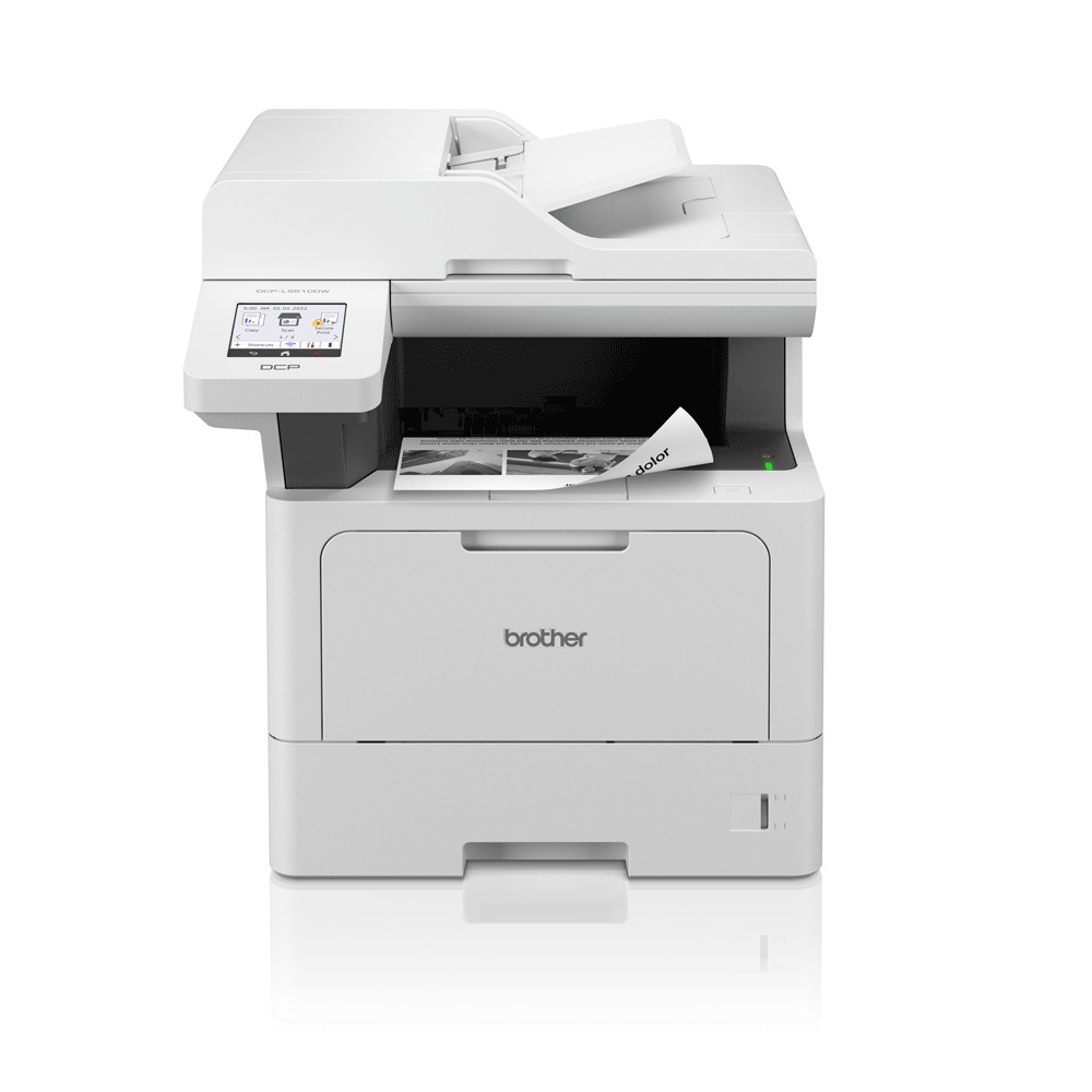 Brother DCP-L5510DW Mono Laser MFP Printer 48 ppm A4 Wi-Fi Auto Duplex 3.5" Touchscreen White Brother DCP-L5510DW Mono Laser MFP Printer 48 ppm A4 Wi-Fi Auto Duplex 3.5" Touchscreen White