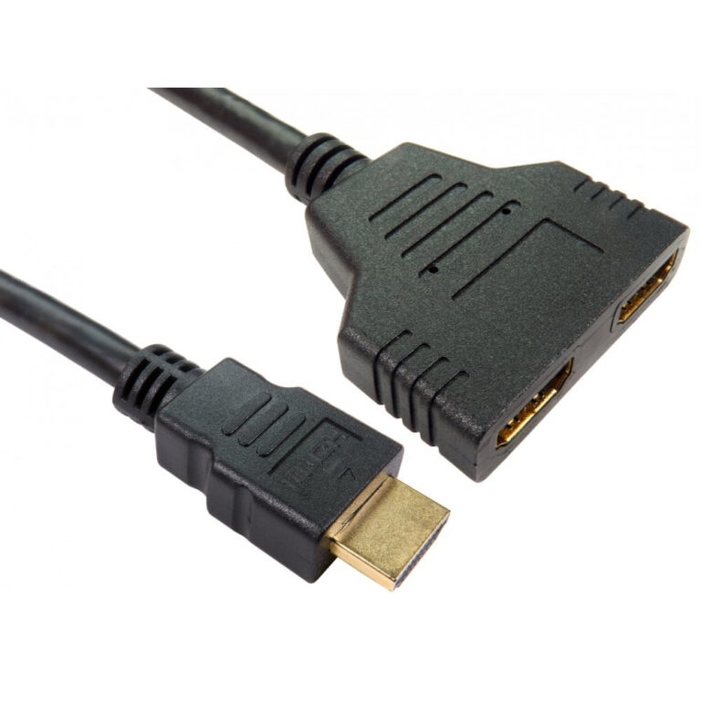 Cables Direct 0.35m HDMI Male to 2x HDMI Female Splitter Cable Black