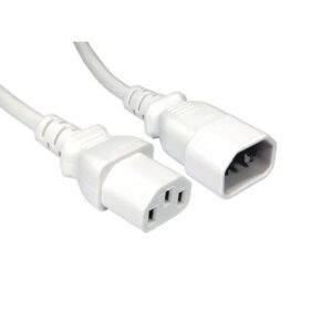 Cables Direct 1.8m IEC C14 to IEC C13 Power Extension Cable White