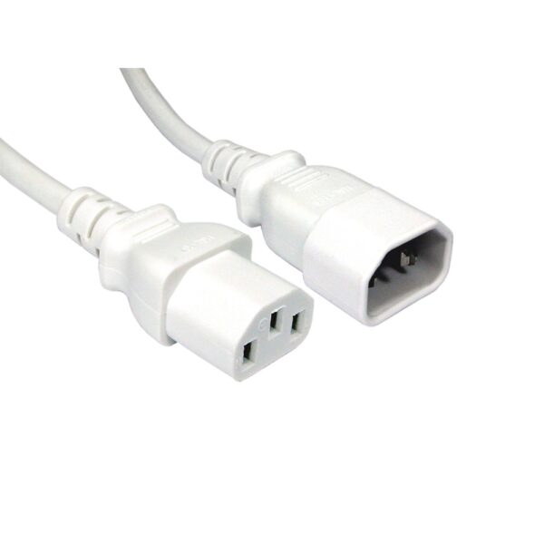 Cables Direct 1.8m IEC C14 to IEC C13 Power Extension Cable White