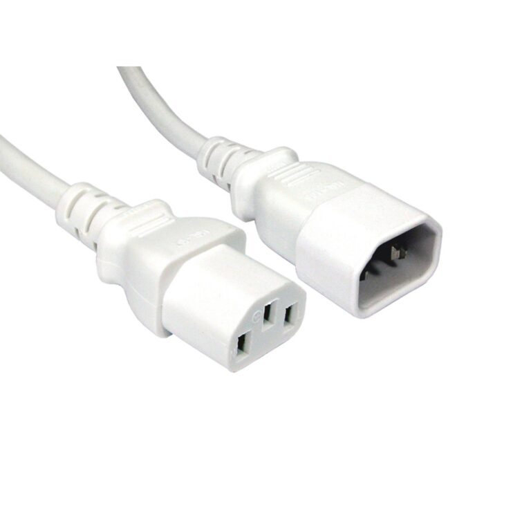 Cables Direct 1.8m IEC C14 to IEC C13 Power Extension Cable White