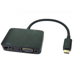Cables Direct USB3C-HDMI-VGA014K USB-C to HDMI + VGA Adapter 4K 60Hz Black