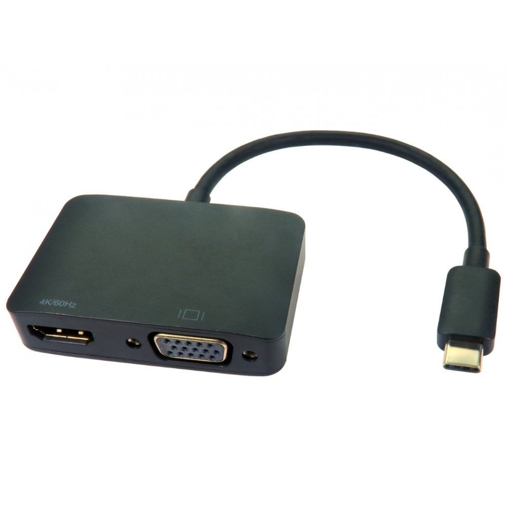 Cables Direct USB3C-HDMI-VGA014K USB-C to HDMI + VGA Adapter 4K 60Hz Black Cables Direct USB3C-HDMI-VGA014K USB-C to HDMI + VGA Adapter 4K 60Hz Black