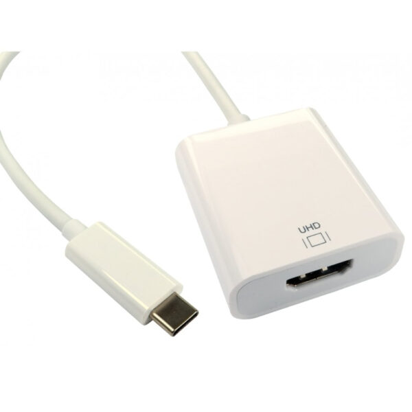 Cables Direct USB3C-HDMICAB4K USB Type-C to HDMI Adapter, 0.15m, 4K 60Hz, White