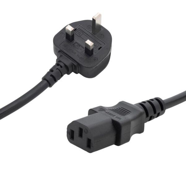 Connektgear 0.5m UK Mains Power Cable - BS 1363 Plug to C13 Coupler, Black