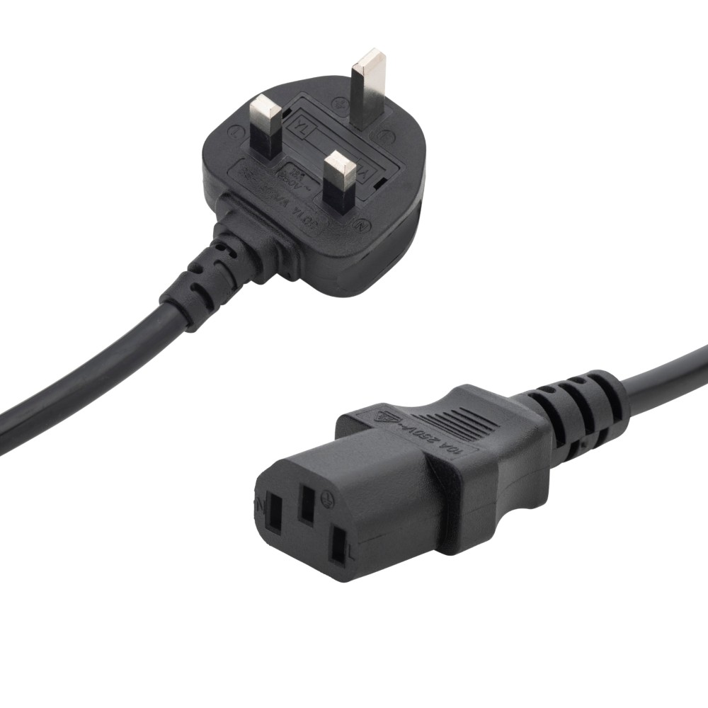 Connektgear 0.5m UK Mains Power Cable - BS 1363 Plug to C13 Coupler, Black Connektgear 0.5m UK Mains Power Cable - BS 1363 Plug to C13 Coupler, Black