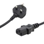 connektgear 1m UK Mains Power Cable - BS 1363 Plug to C13 Socket, Black