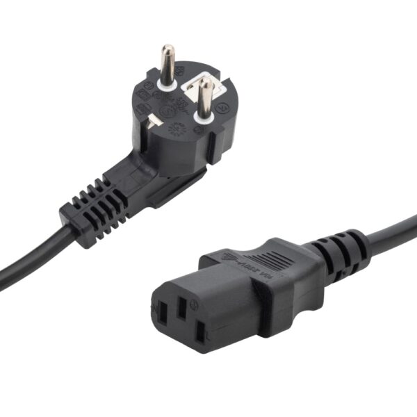Connektgear 2m European Mains Power Cable - Schuko Plug to C13 Socket, Black