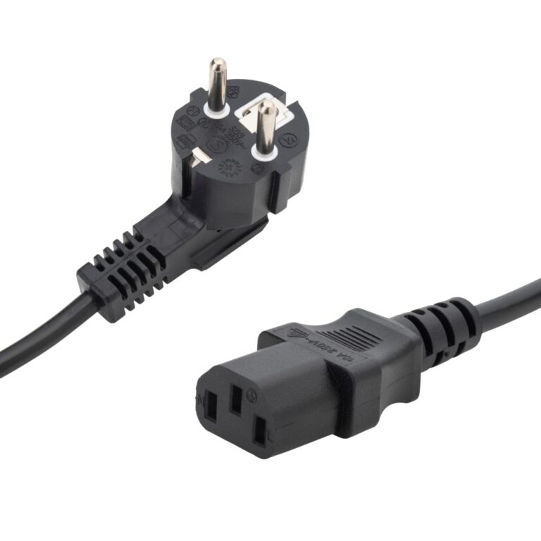 Connektgear 2m European Mains Power Cable - Schuko Plug to C13 Socket, Black
