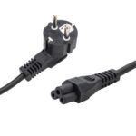 ConnektGear 2m European Mains Power Cable - Schuko Plug to C5 Cloverleaf, Black