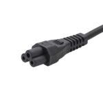 ConnektGear 2m European Mains Power Cable - Schuko Plug to C5 Cloverleaf, Black