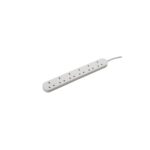 Connektgear 3m 6 Way Power Extension Block - UK Plug to 6x UK Sockets - White
