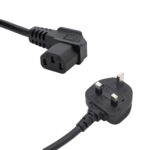 Connektgear 3m UK Mains Power Cable - UK Plug to Right Angled C13 Coupler, Black