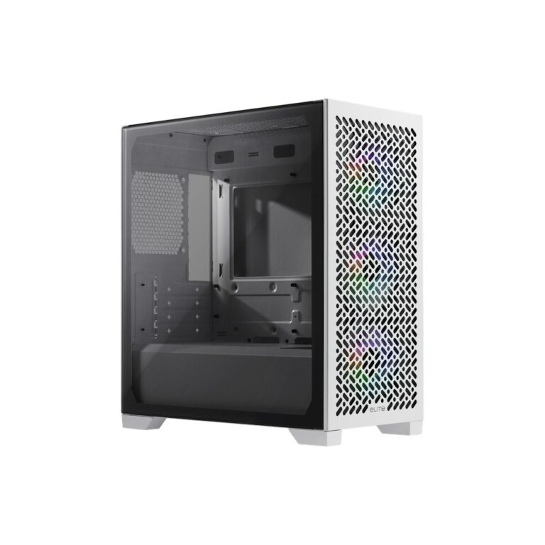Cooler Master Elite 302 Mini Tower Gaming PC Case Micro-ATX Mini-ITX Steel Tempered Glass White