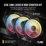 Corsair iCUE LINK LX120-R RGB Computer Case Fan 12 cm 2400 RPM 3 Pack Black