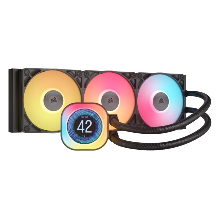 Corsair iCUE LINK TITAN 360 RX LCD 3x 12cm Fan Air CPU Cooler for LGA 1851/1700/AM4/AM5 - Black