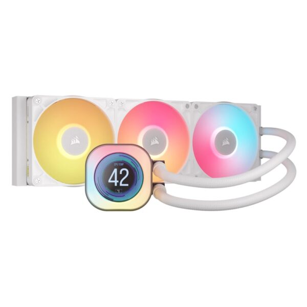 Corsair iCUE LINK TITAN 360 RX LCD All-in-one Liquid Cooler for LGA 1851/1700/AM4/AM5 - White