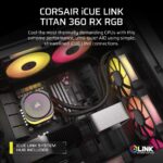 Corsair iCUE LINK TITAN RX RGB All-in-one Liquid CPU Cooler, 3x 12cm Fans, Black